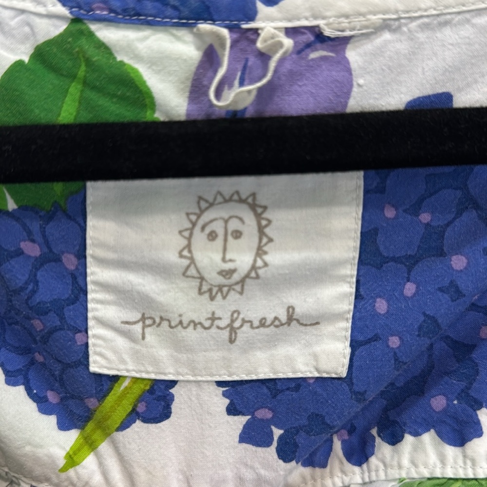 Printfresh Blue and Green hydrangea bird Floral robe and night dress - Picture 2 of 13